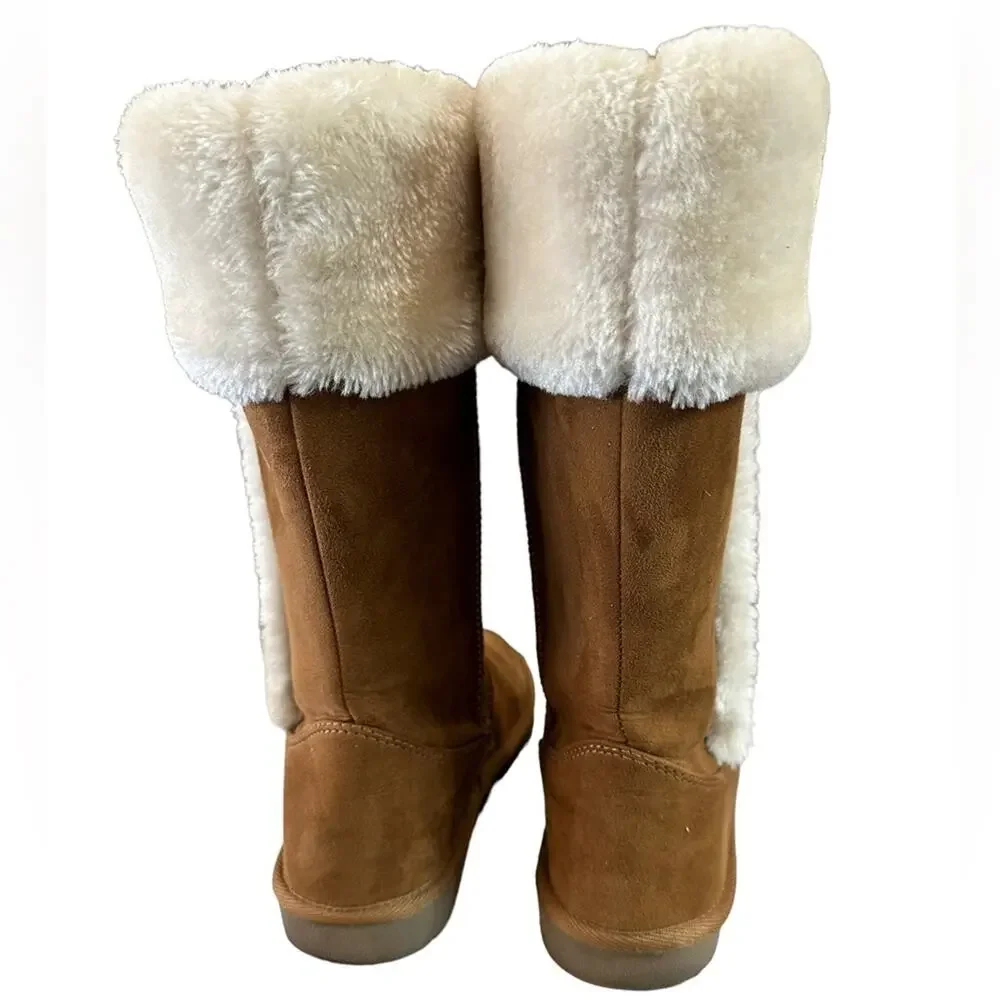 ARIZONA Jean company Syrus Brown faux suede faux fur Lined boots size 7 - Picture 2 of 10